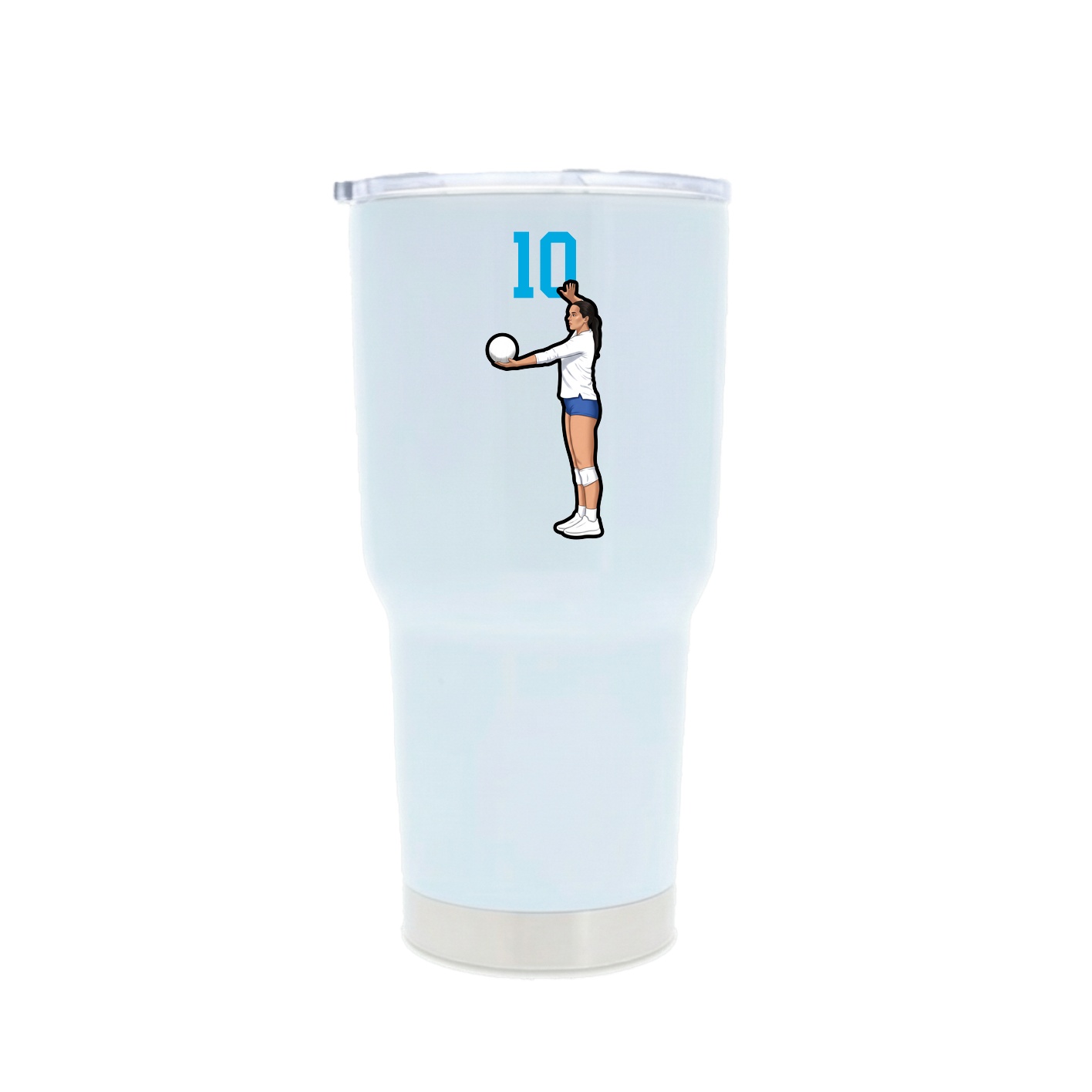 30oz Stainless Steel Tumbler — Number Top in White
