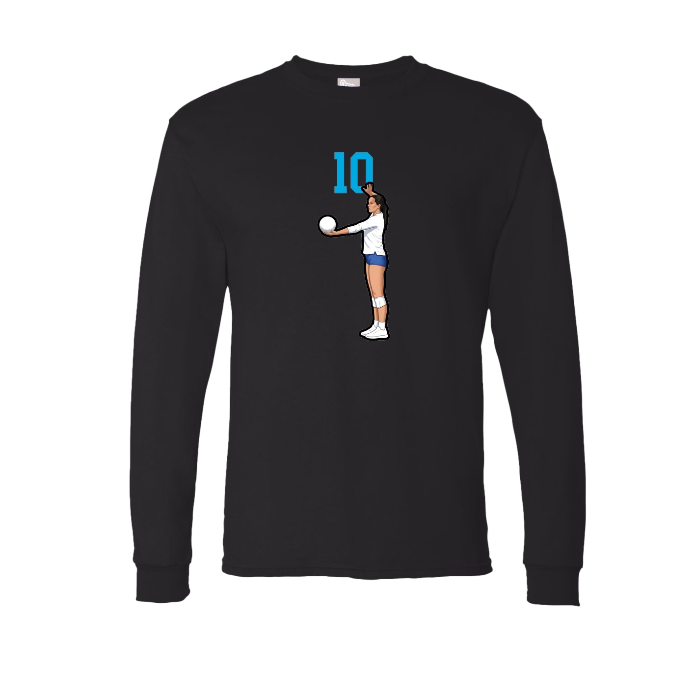 Long Sleeve Tee — Number Top in Black