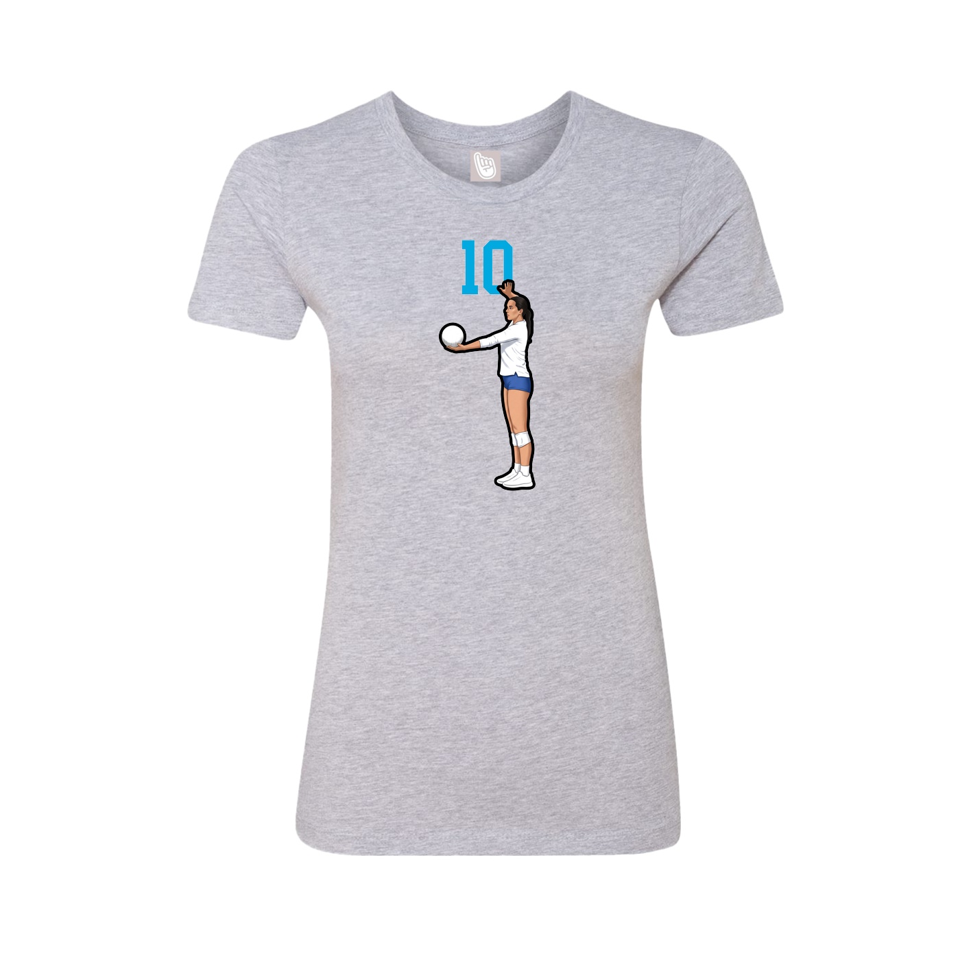 Fitted Women's Tee — Number Top in Grey
