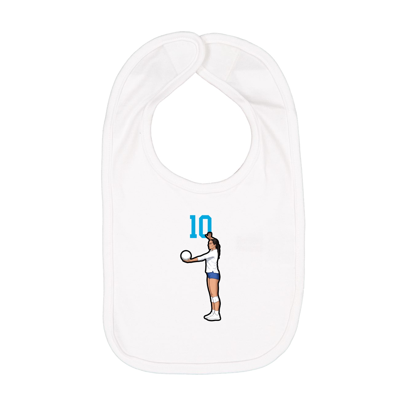Infant Bib — Number Top in White