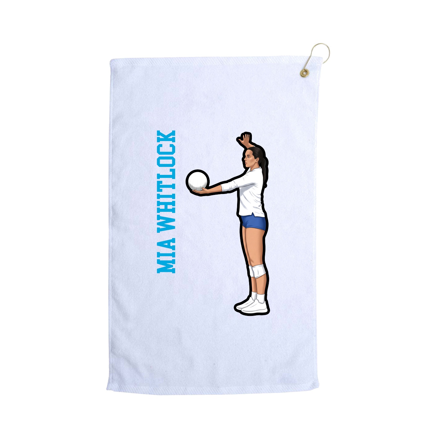Golf Towel — Name Vertical in White