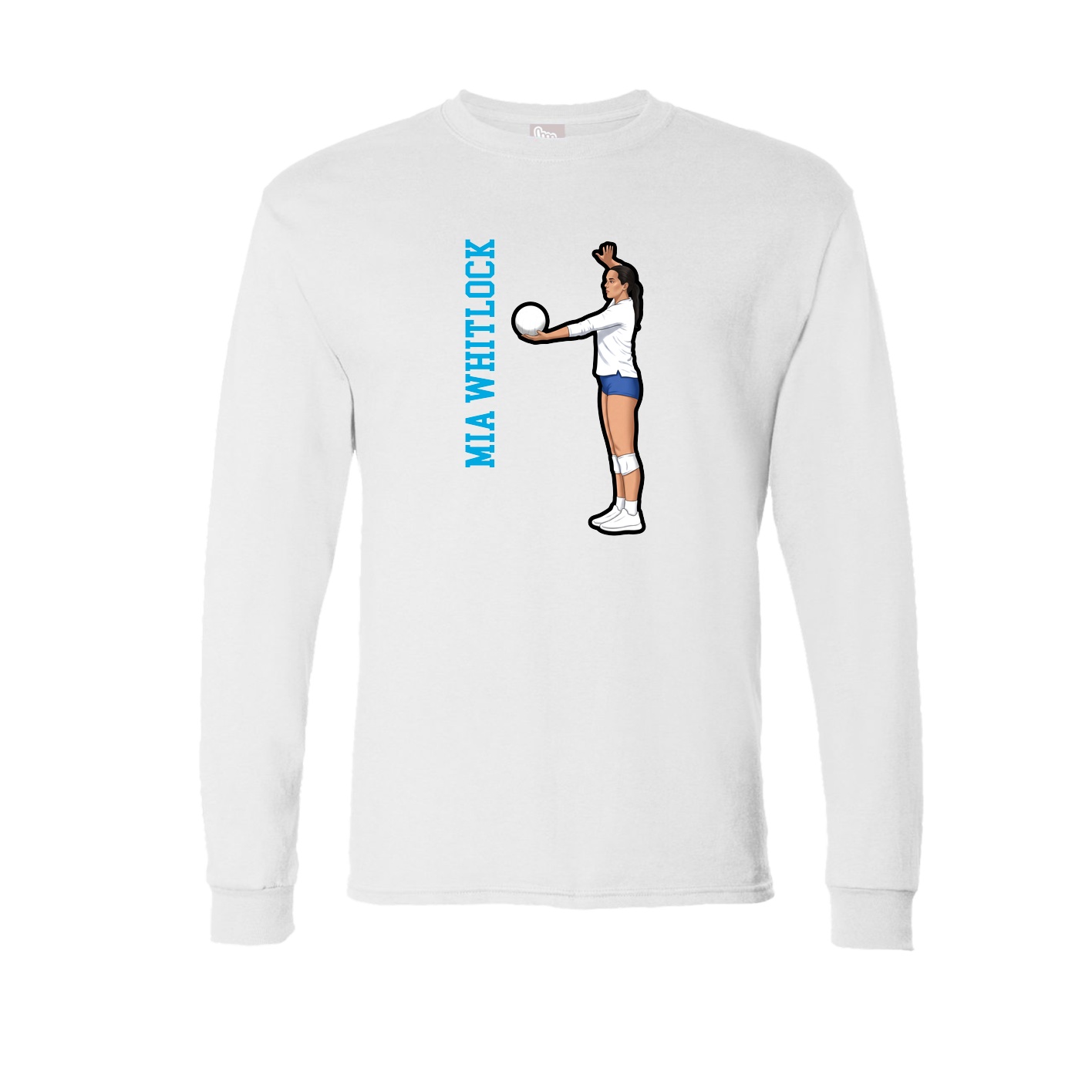 Long Sleeve Tee — Name Vertical in White
