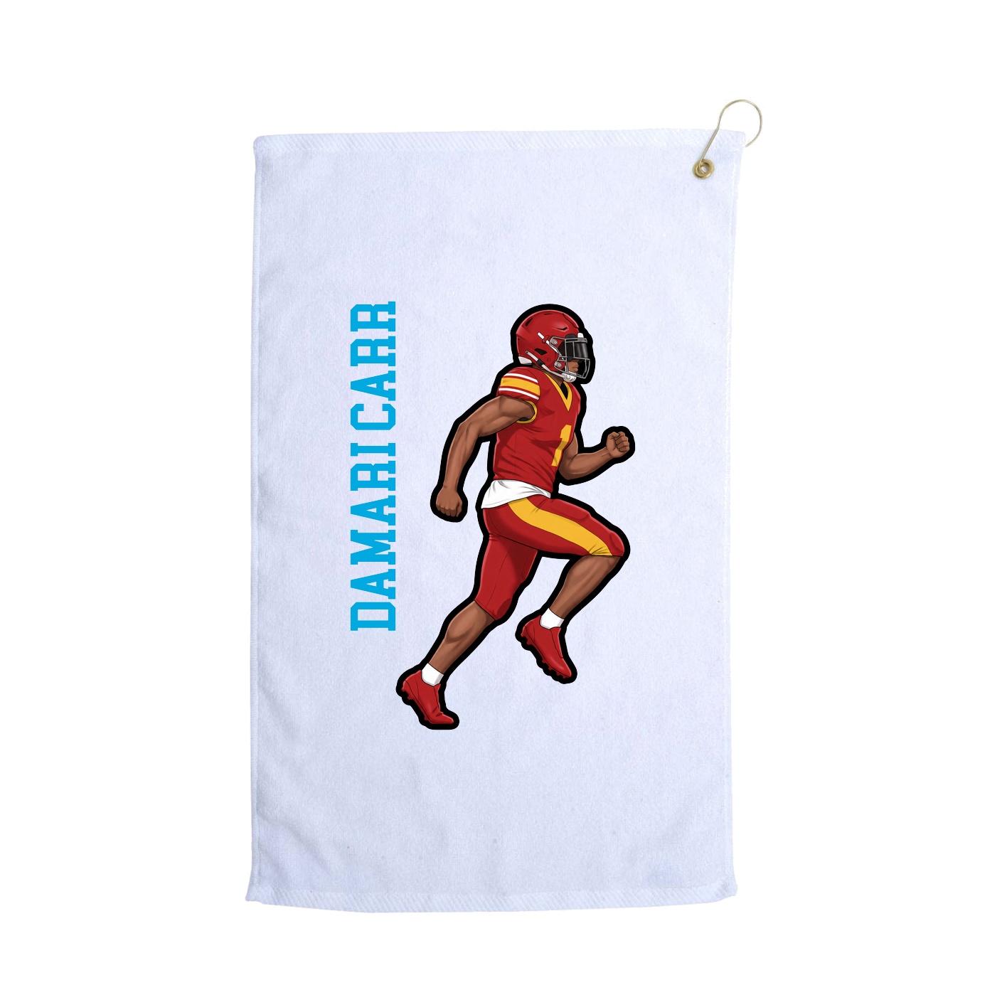Golf Towel — Name Vertical in White