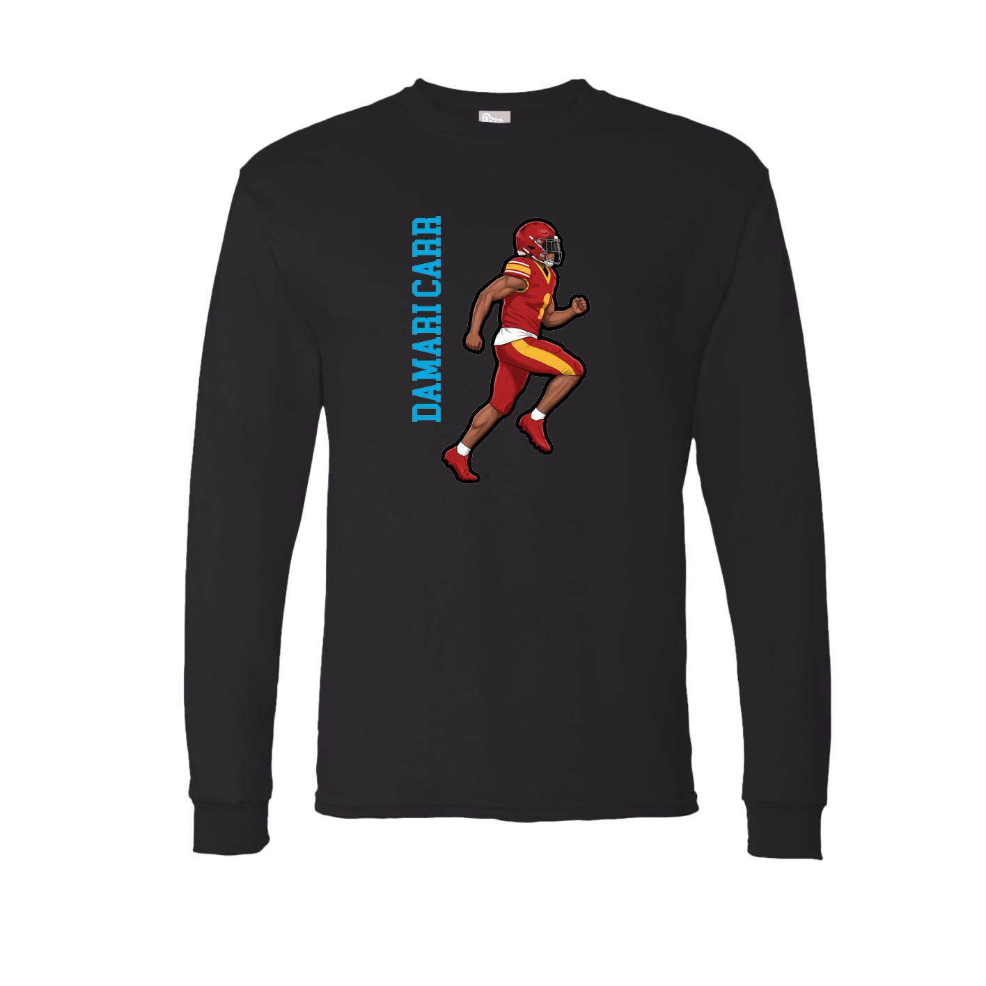 Long Sleeve Tee — Name Vertical in Black