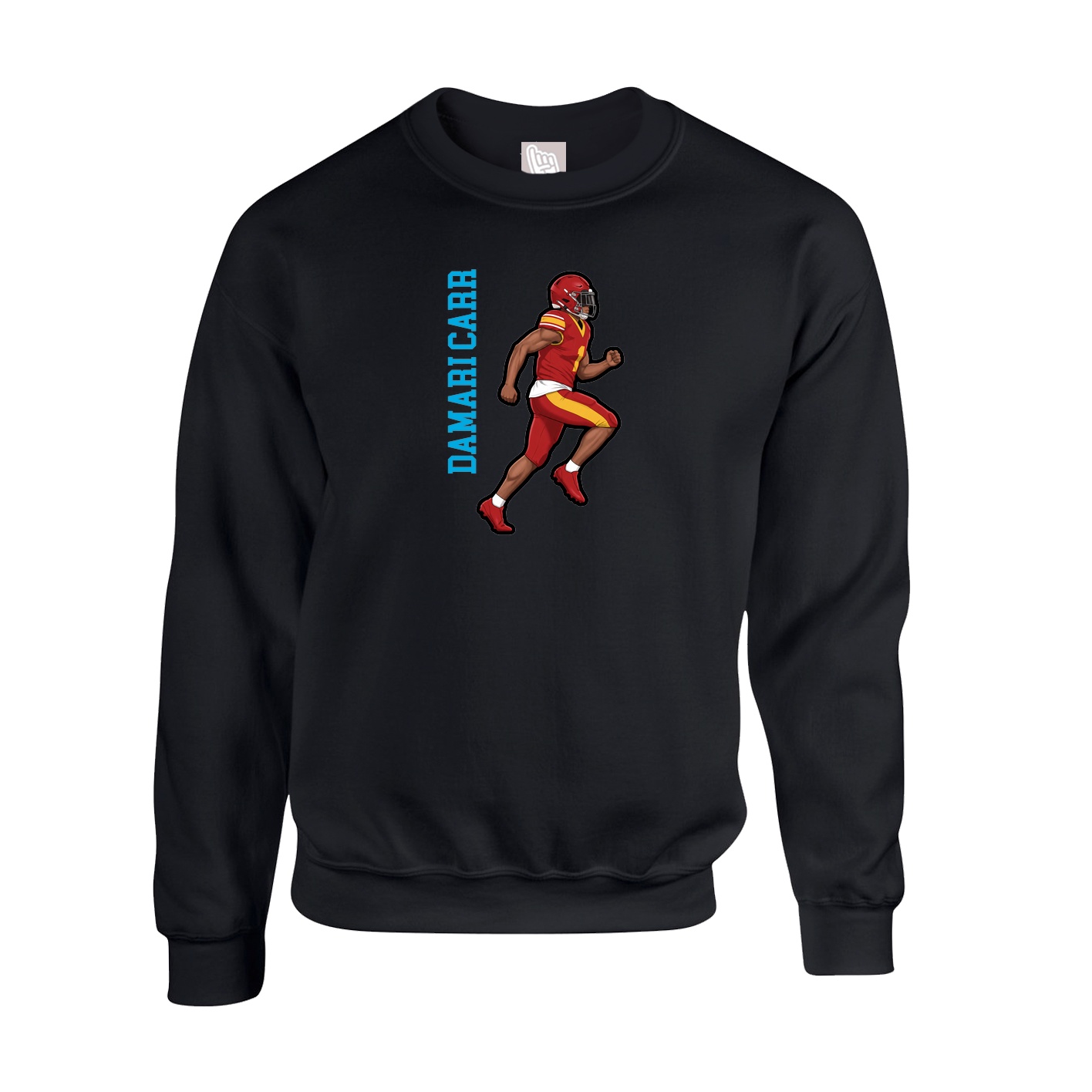 Fleece Crew — Name Vertical in Black