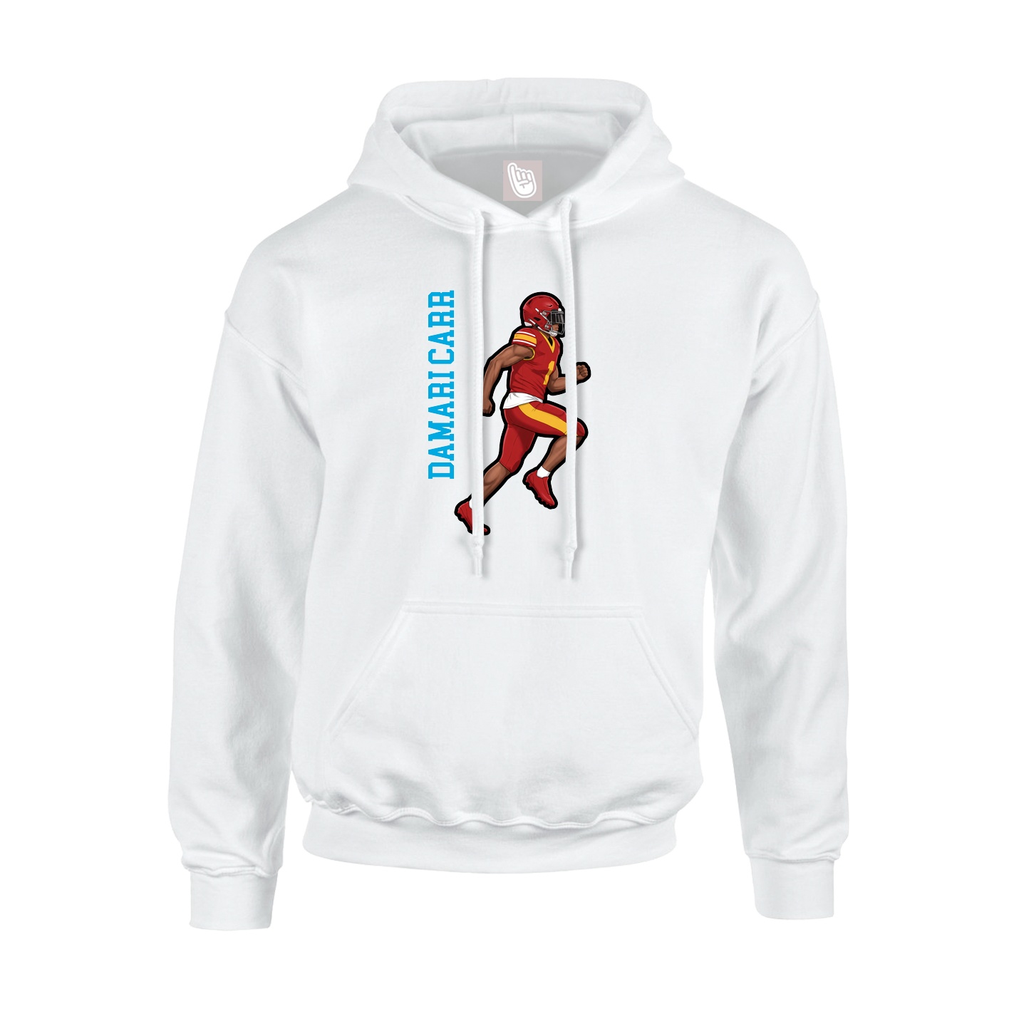 Youth Hoodie — Name Vertical in White
