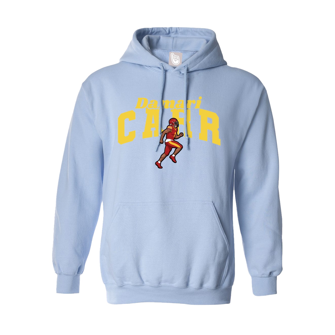 Hoodie — Signature Arch in Light Blue