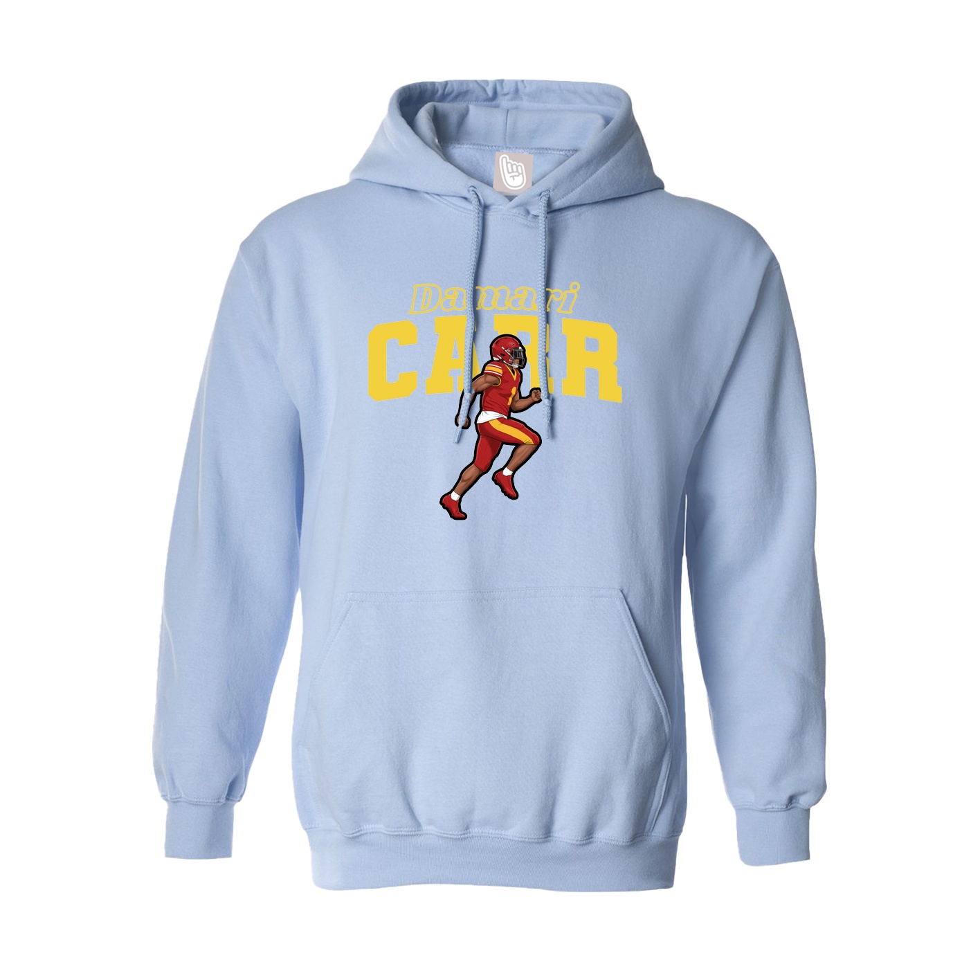 Hoodie — Name Arch in Light Blue