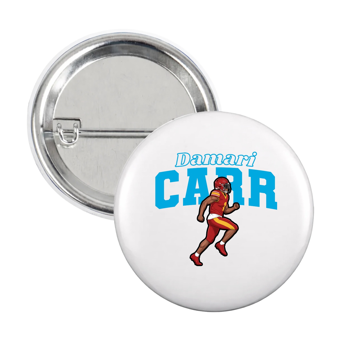 Game Day Button — Name Arch in White