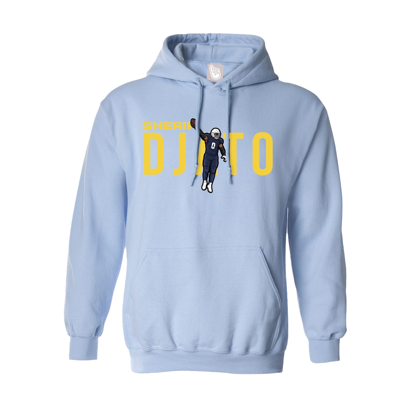 Hoodie — Player Name in Light Blue