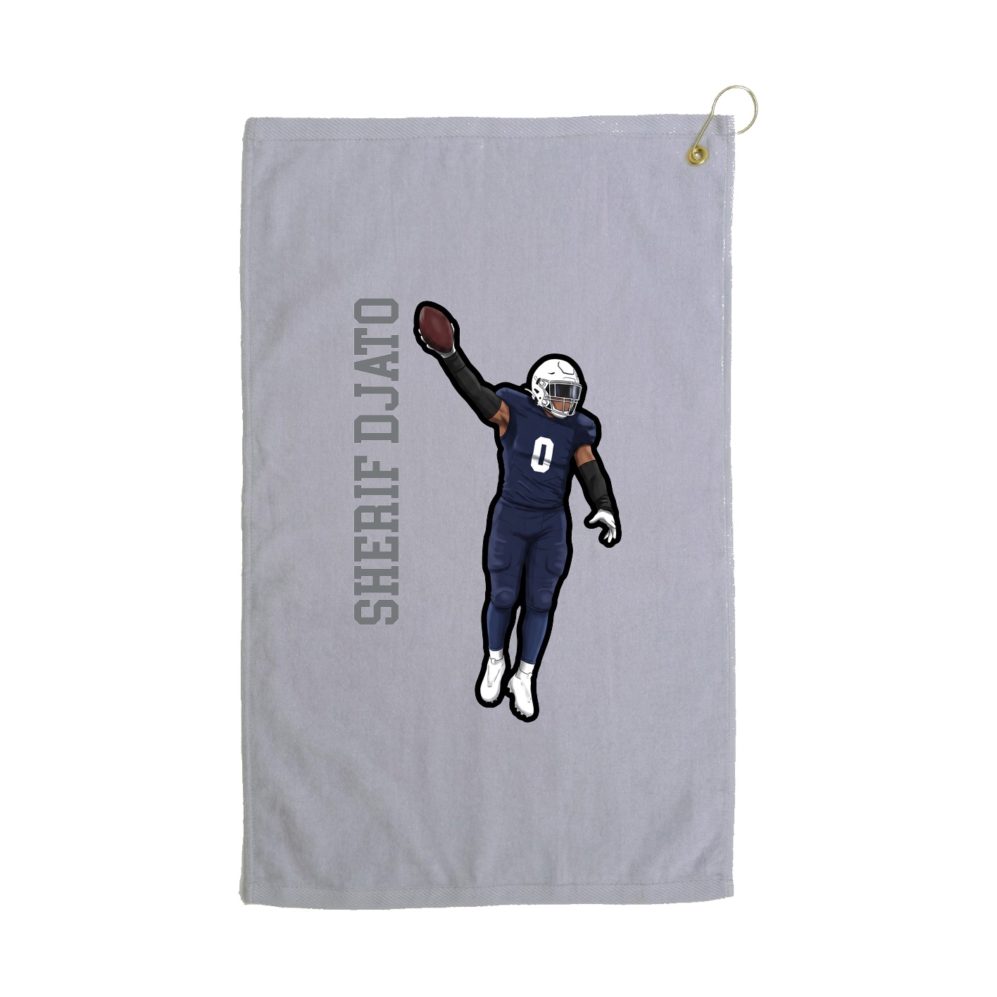 Golf Towel — Name Vertical in Grey