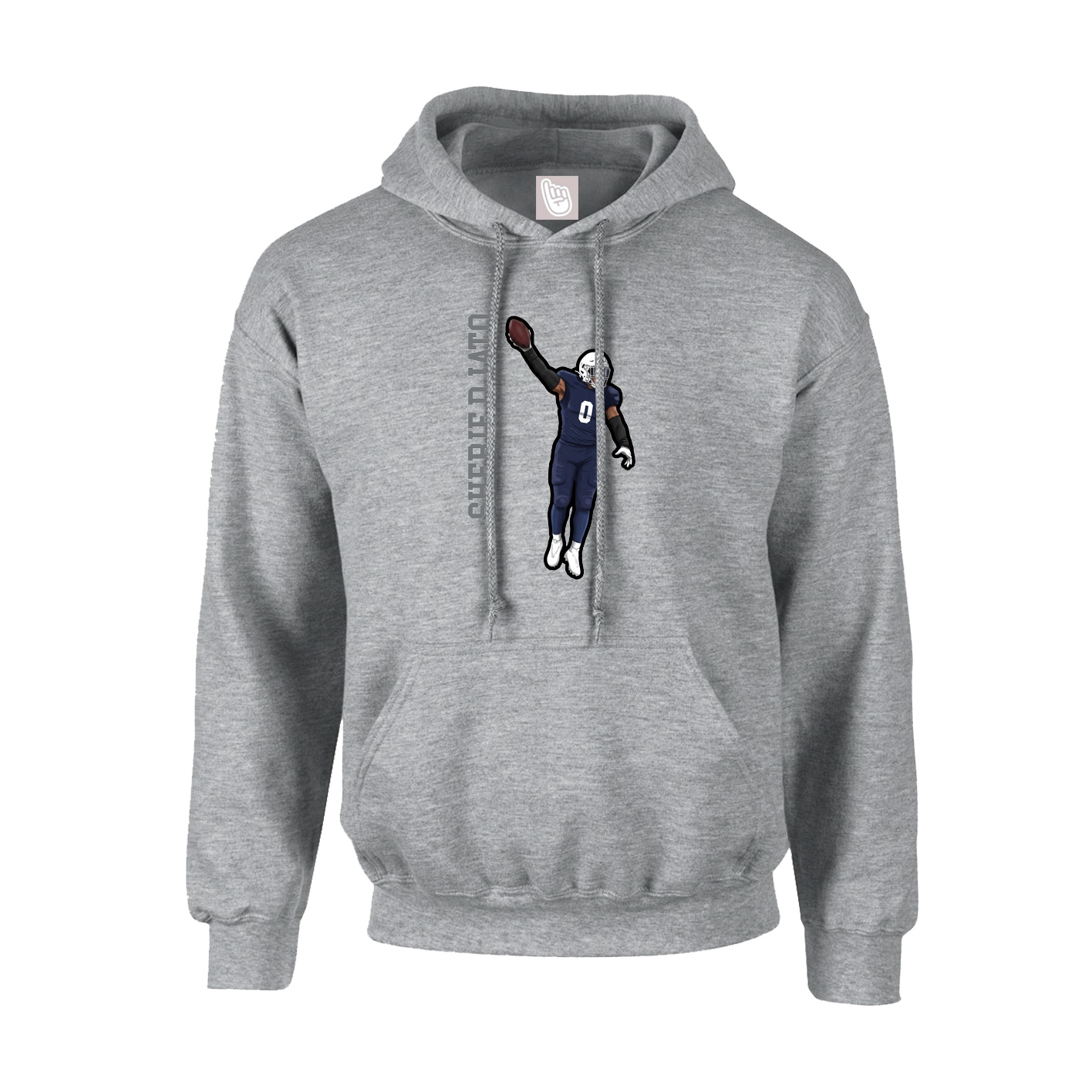 Youth Hoodie — Name Vertical in Grey