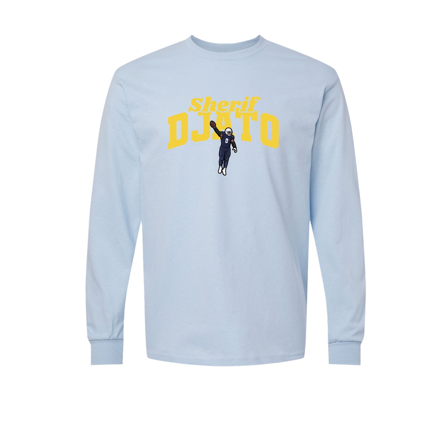 Long Sleeve Tee — Signature Arch in Light Blue