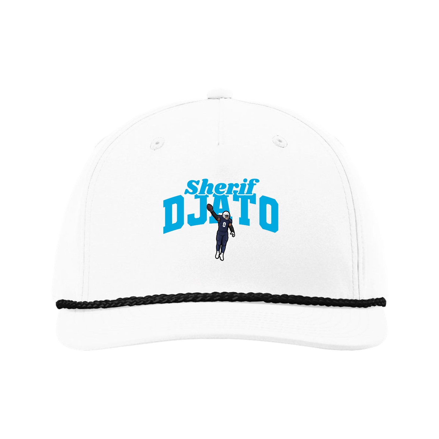 Five-Panel Classic Rope Cap — Signature Arch in White