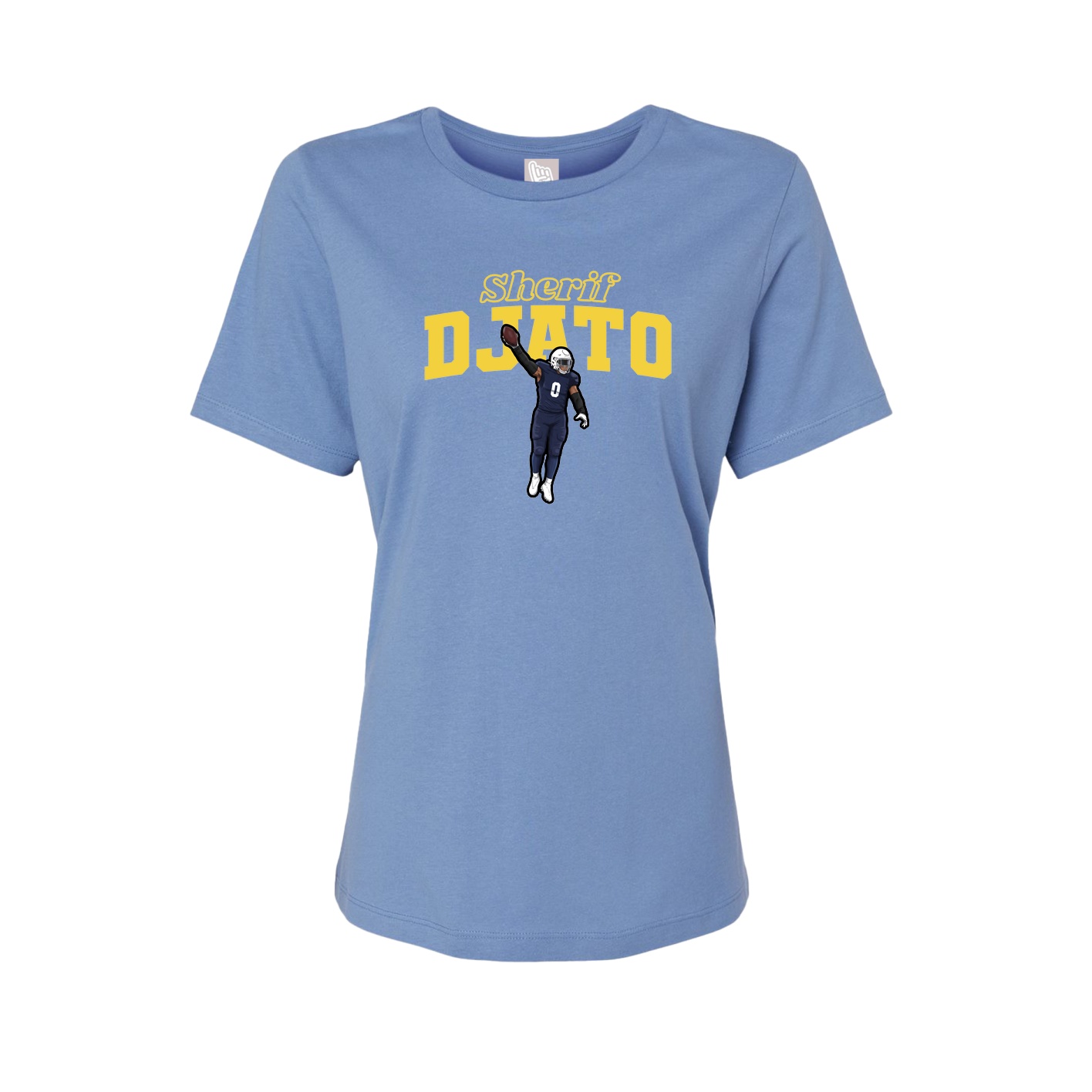 Fitted Women's Tee — Name Arch in Powder Blue