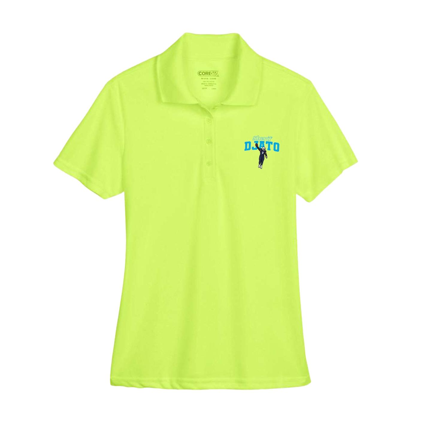 Womens Performance Polo — Name Arch in Yellow
