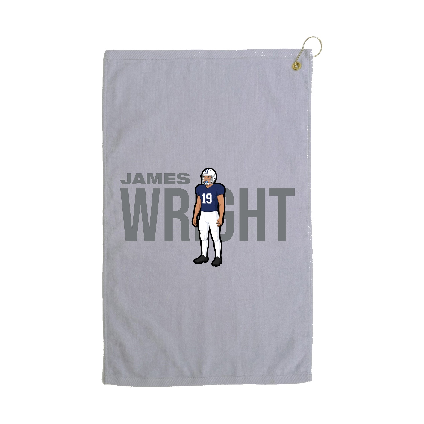 Golf Towel — Player Name in Grey