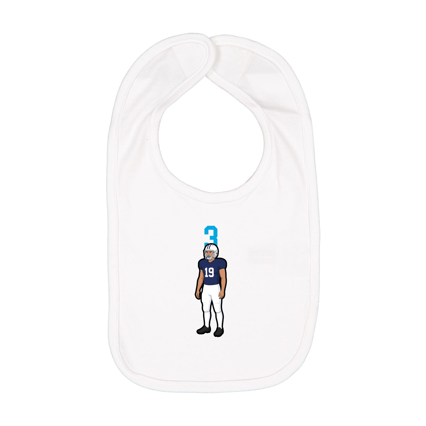 Infant Bib — Number Top in White