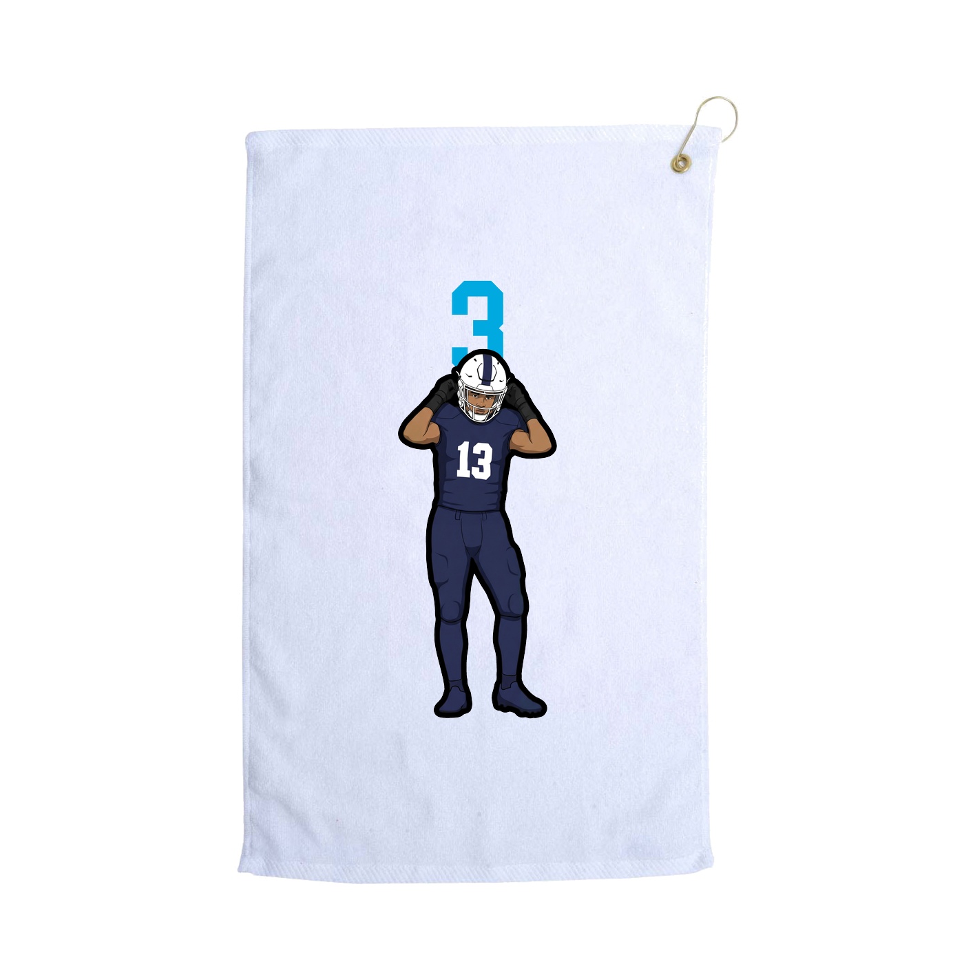 Golf Towel — Number Top in White