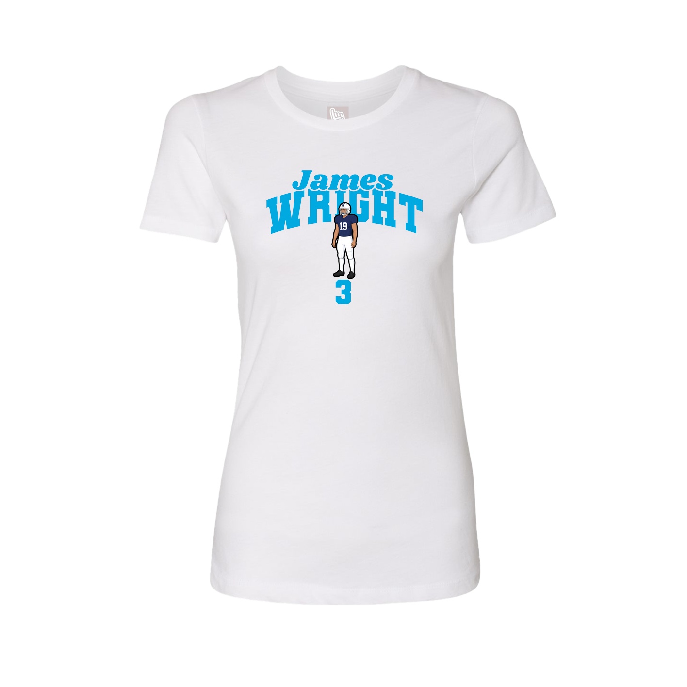 Fitted Women's Tee — Signature Arch in White