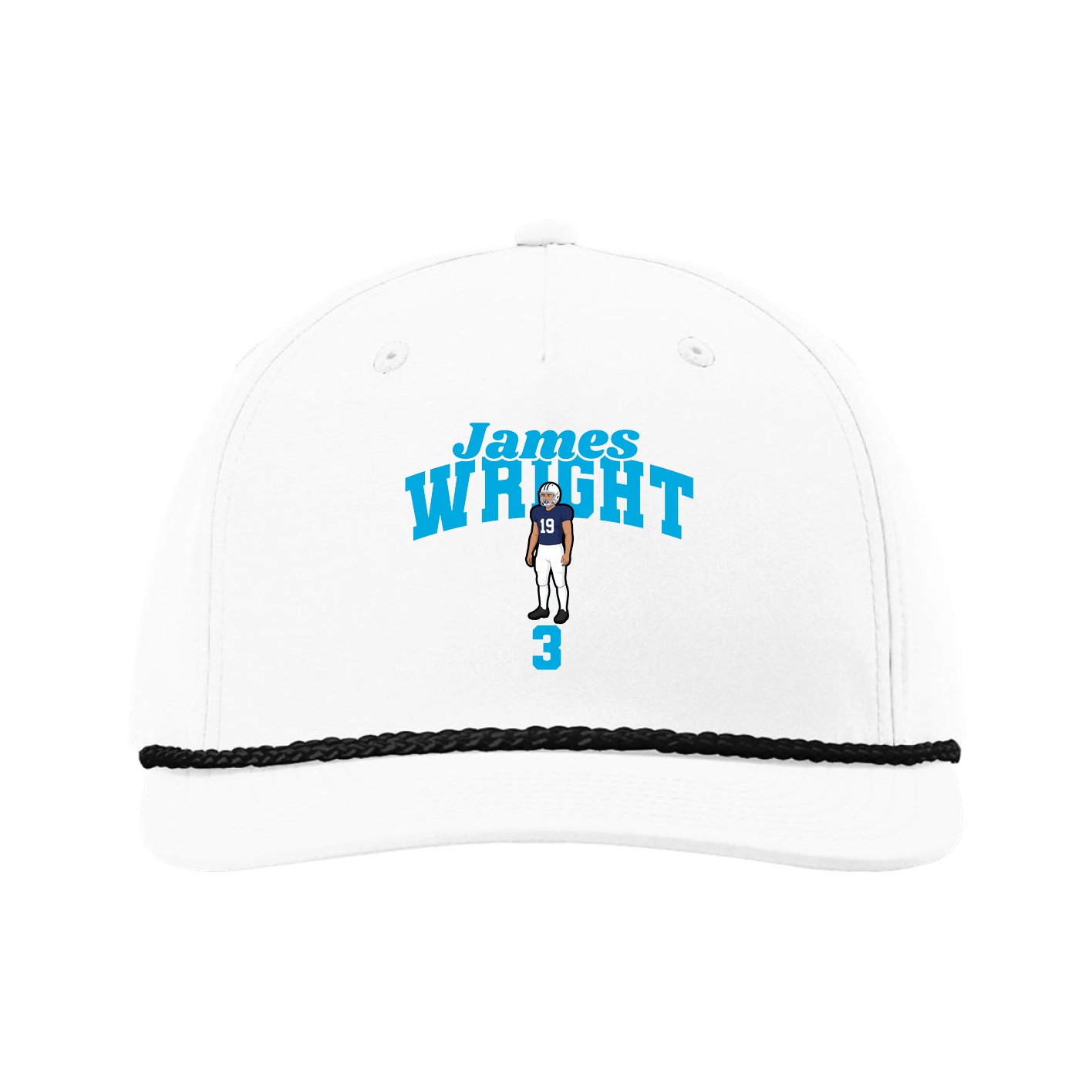 Five-Panel Classic Rope Cap — Signature Arch in White