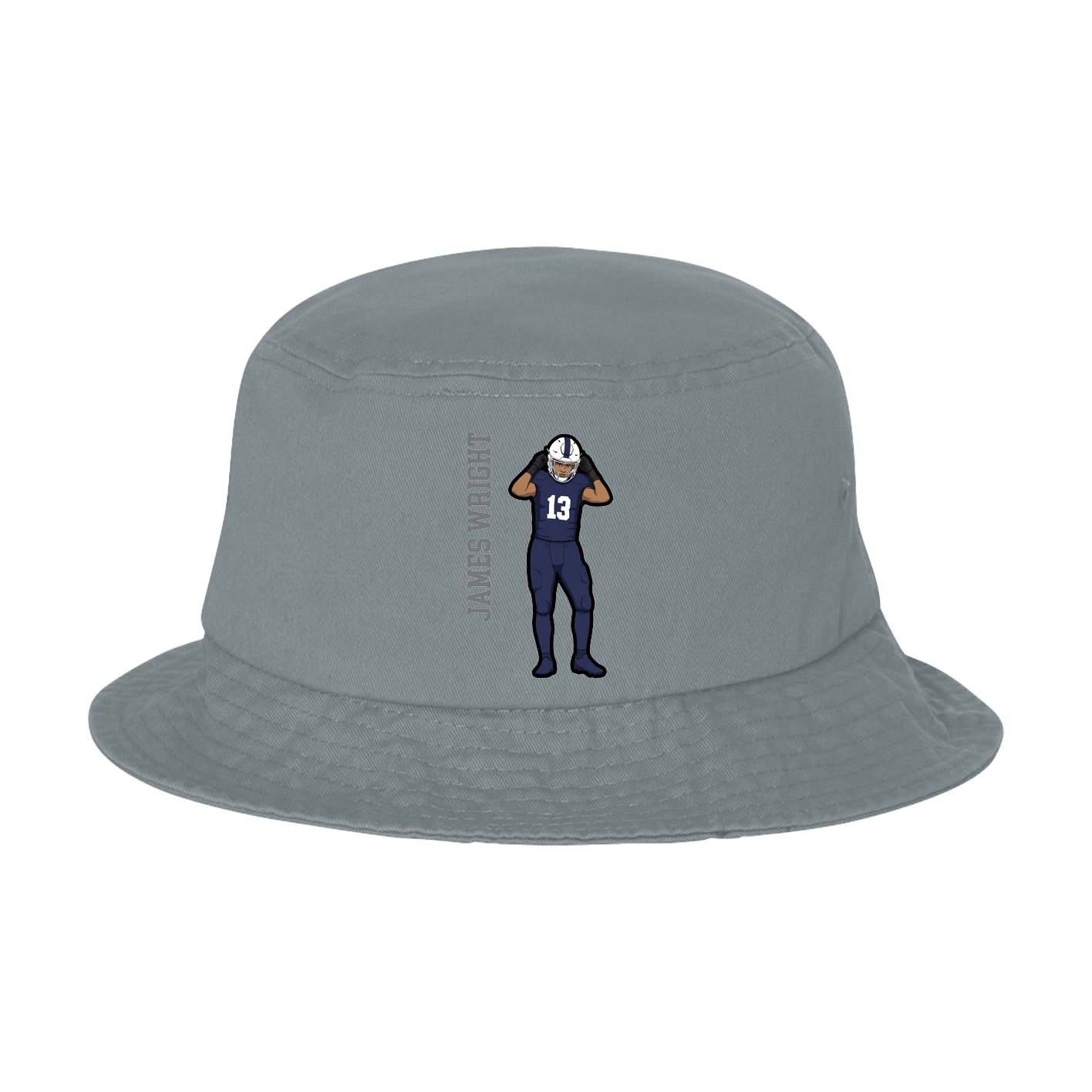 Bucket Cap — Name Vertical in Grey