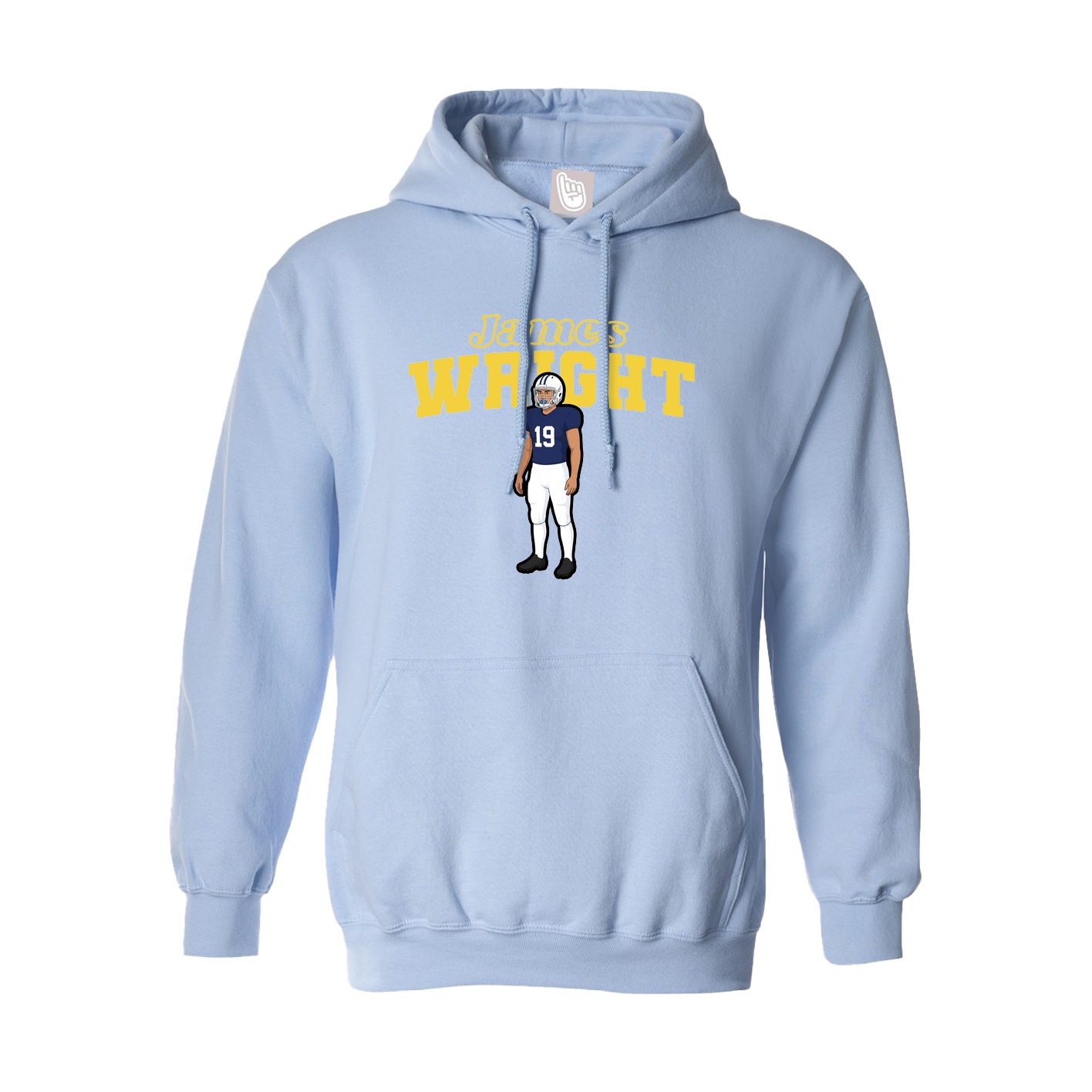 Hoodie — Name Arch in Light Blue
