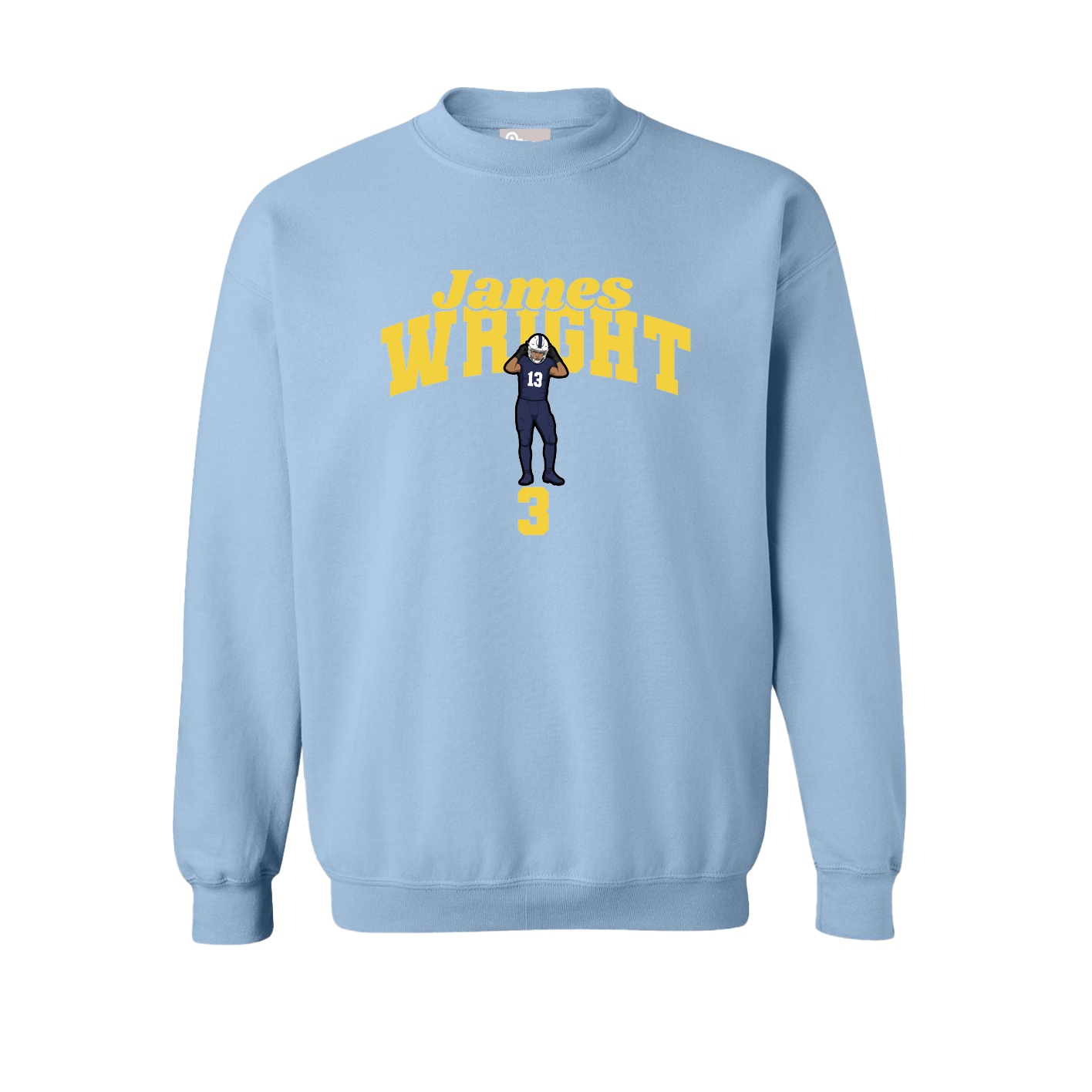 Fleece Crew — Signature Arch in Light Blue