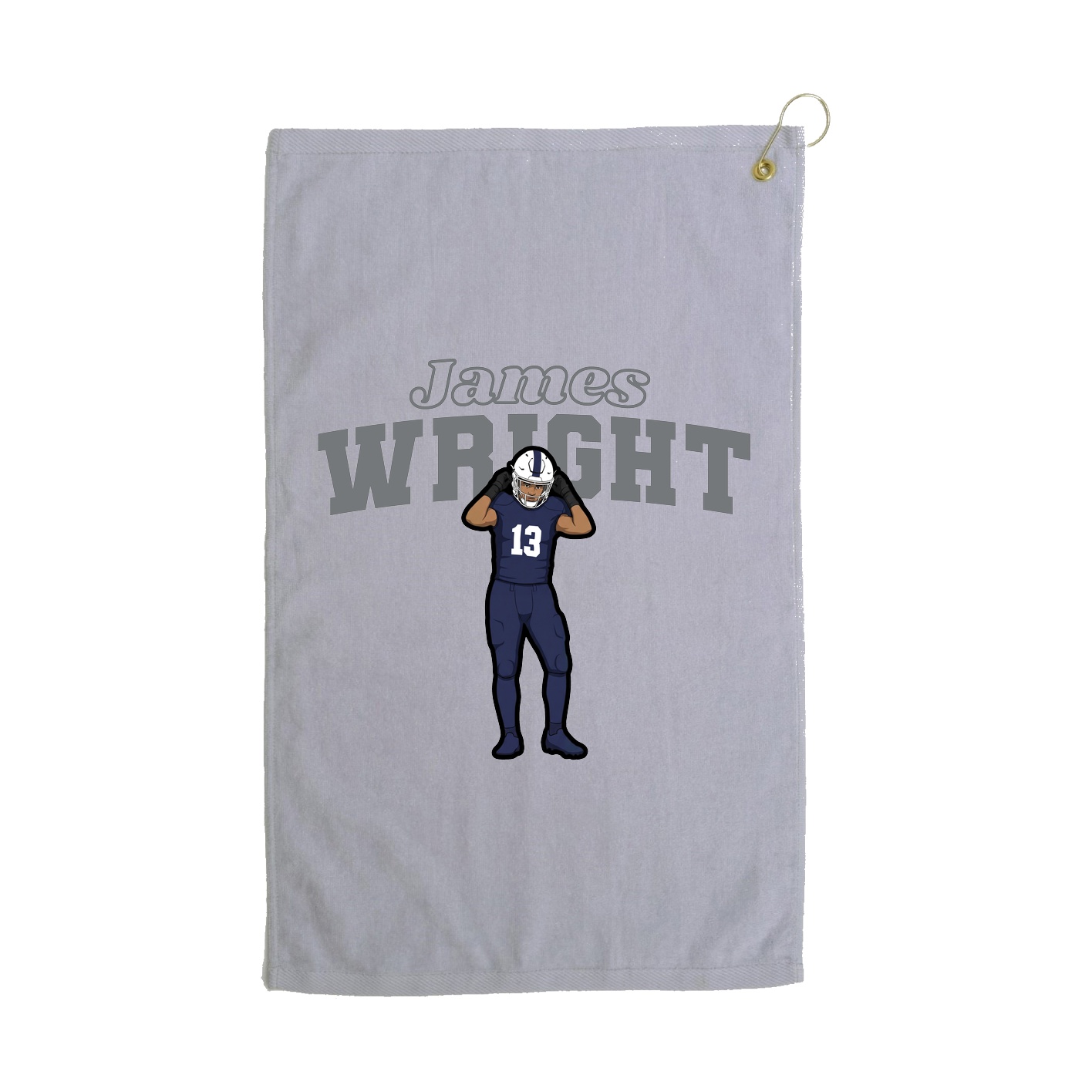 Golf Towel — Name Arch in Grey