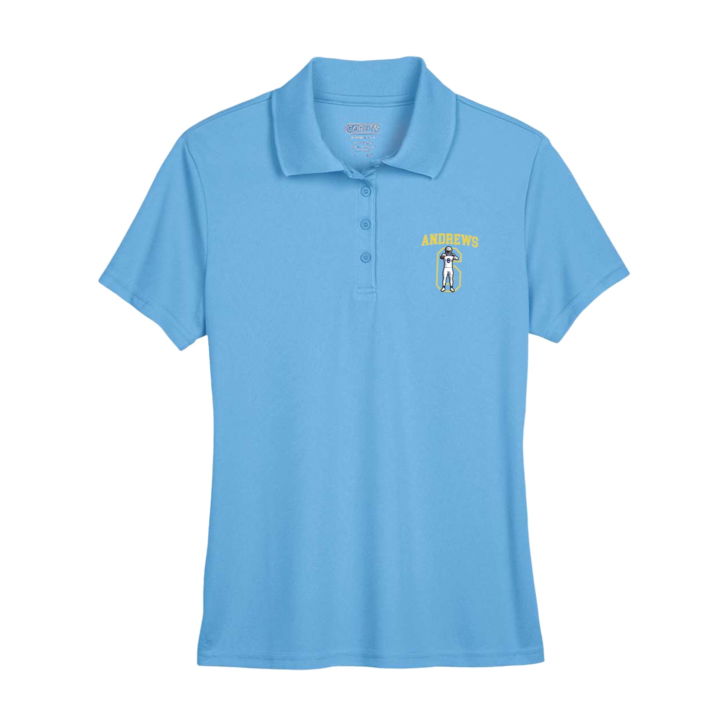 Womens Performance Polo — Shirsey in Powder Blue