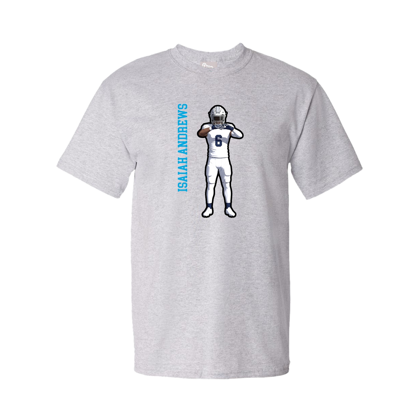 Youth Tee — Name Vertical in Grey