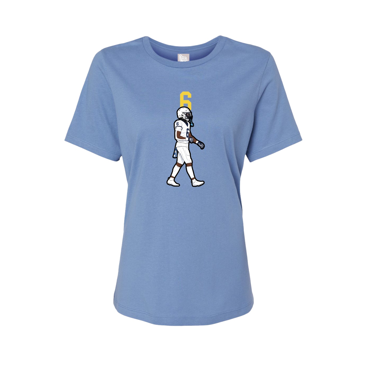 Womens Tee — Number Top in Powder Blue