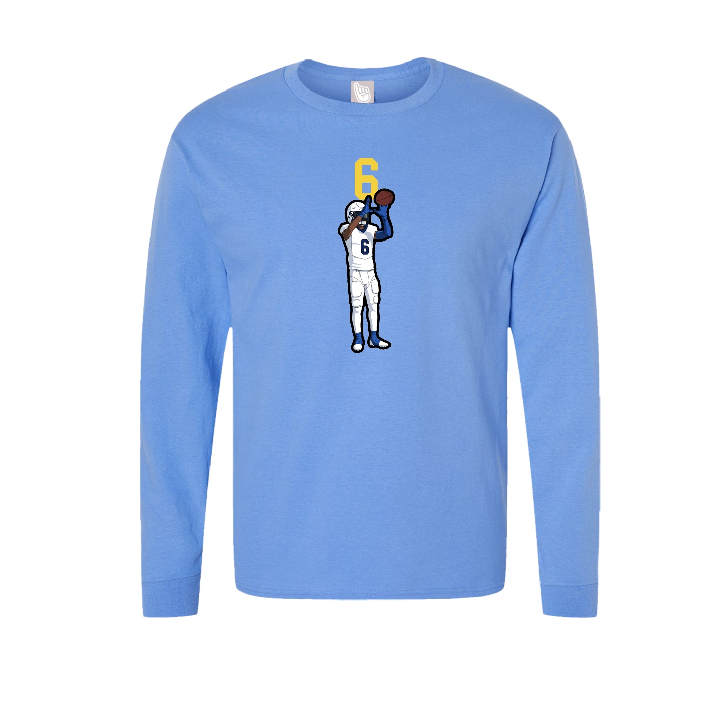Long Sleeve Tee — Number Top in Powder Blue