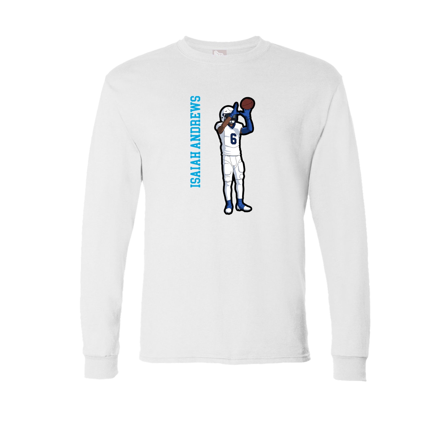 Long Sleeve Tee — Name Vertical in White