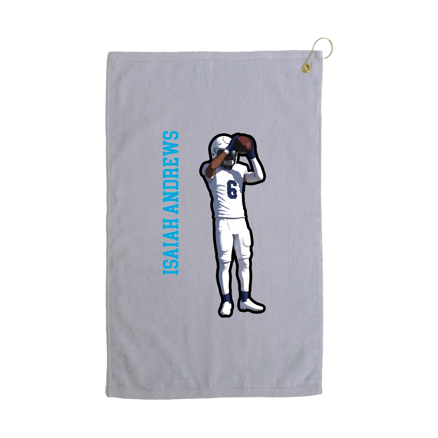 Golf Towel — Name Vertical in Grey