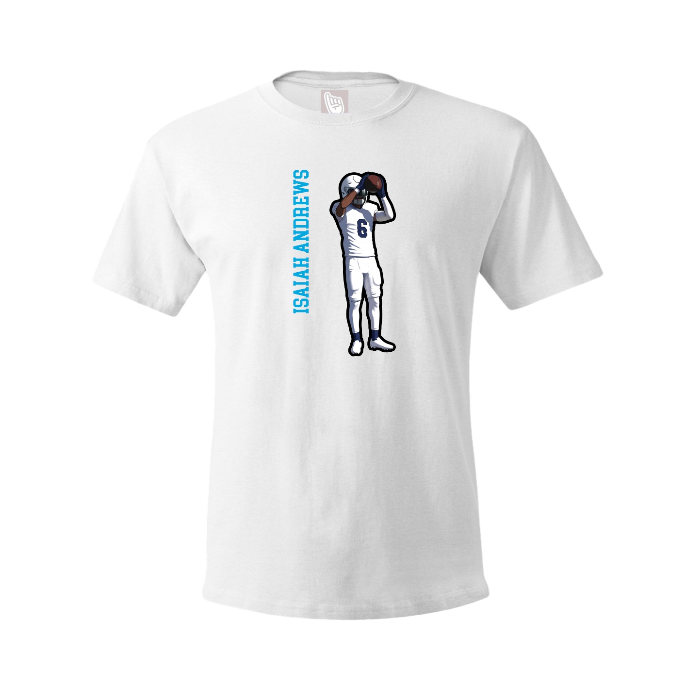 Youth Tee — Name Vertical in White