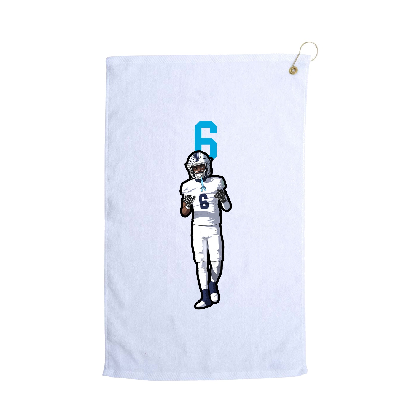 Golf Towel — Number Top in White