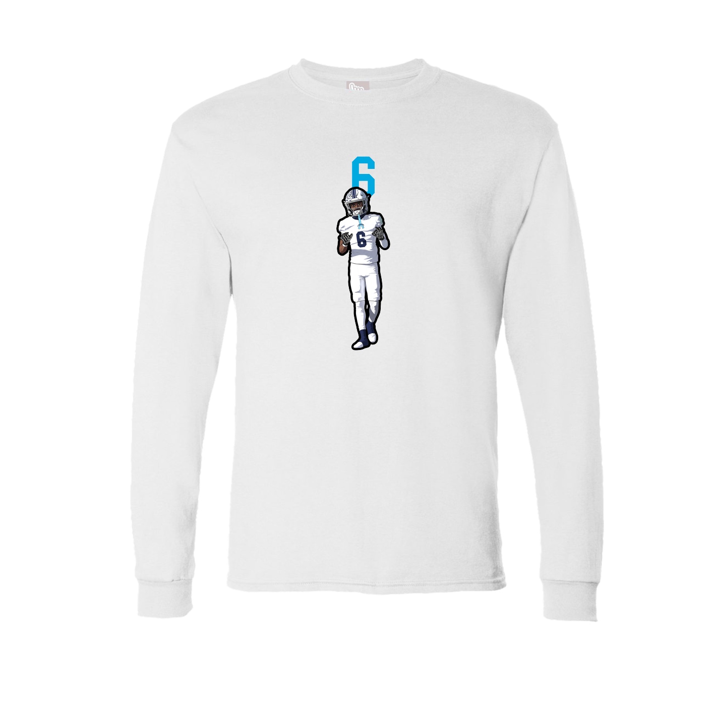Long Sleeve Tee — Number Top in White