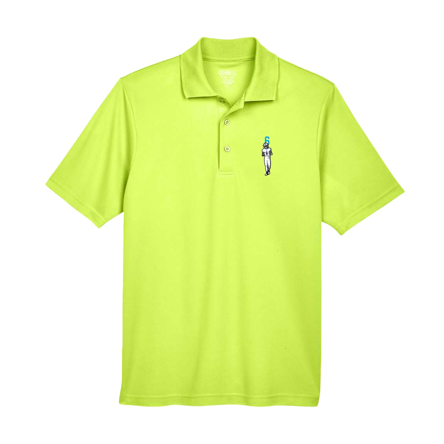 Performance Polo — Number Top in Yellow