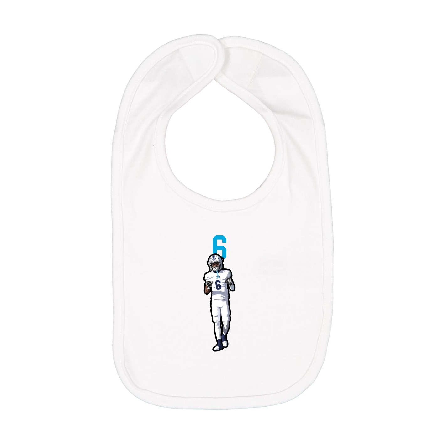 Infant Bib — Number Top in White