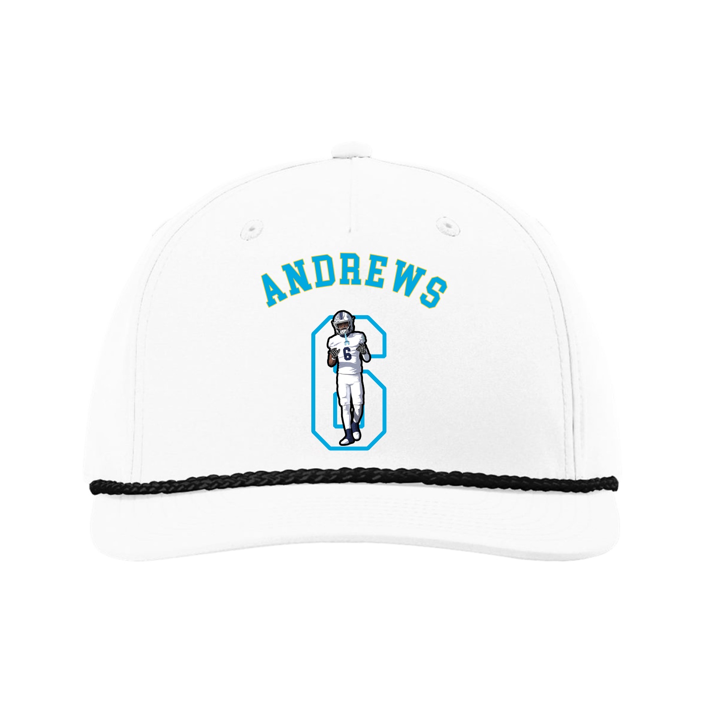 Five-Panel Classic Rope Cap — Shirsey Arch in White