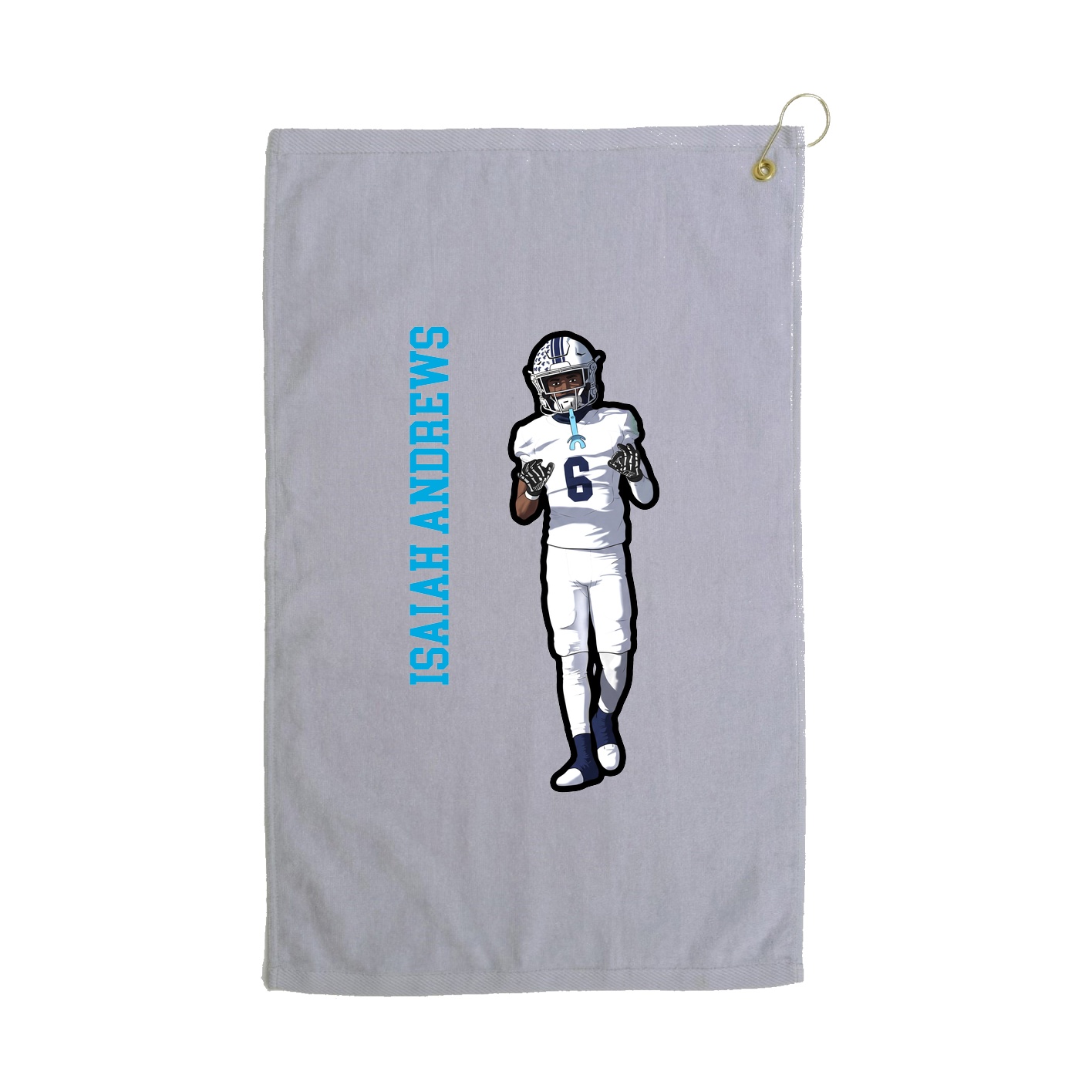 Golf Towel — Name Vertical in Grey