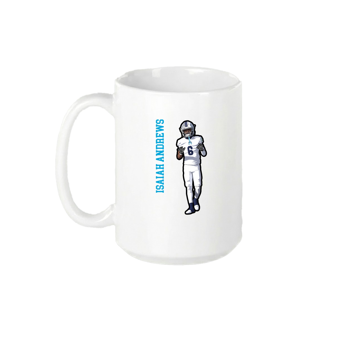 15oz Coffee Mug — Name Vertical in White
