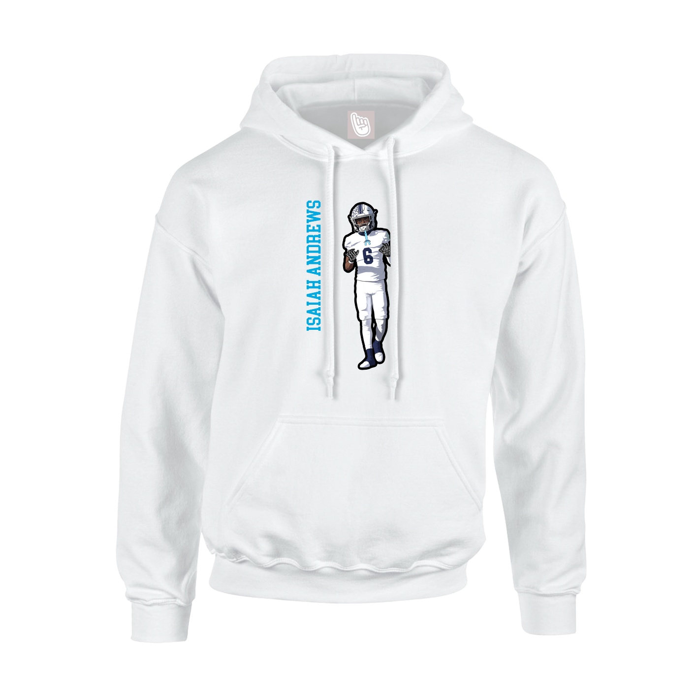 Hoodie — Name Vertical in White