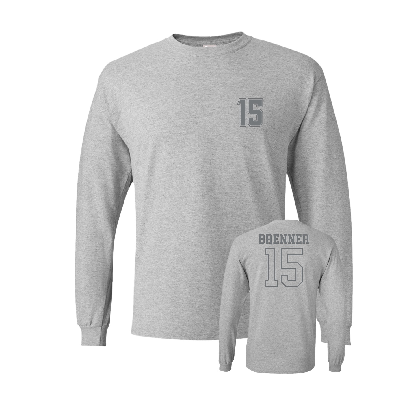 Long Sleeve Tee — Chest Back in Grey