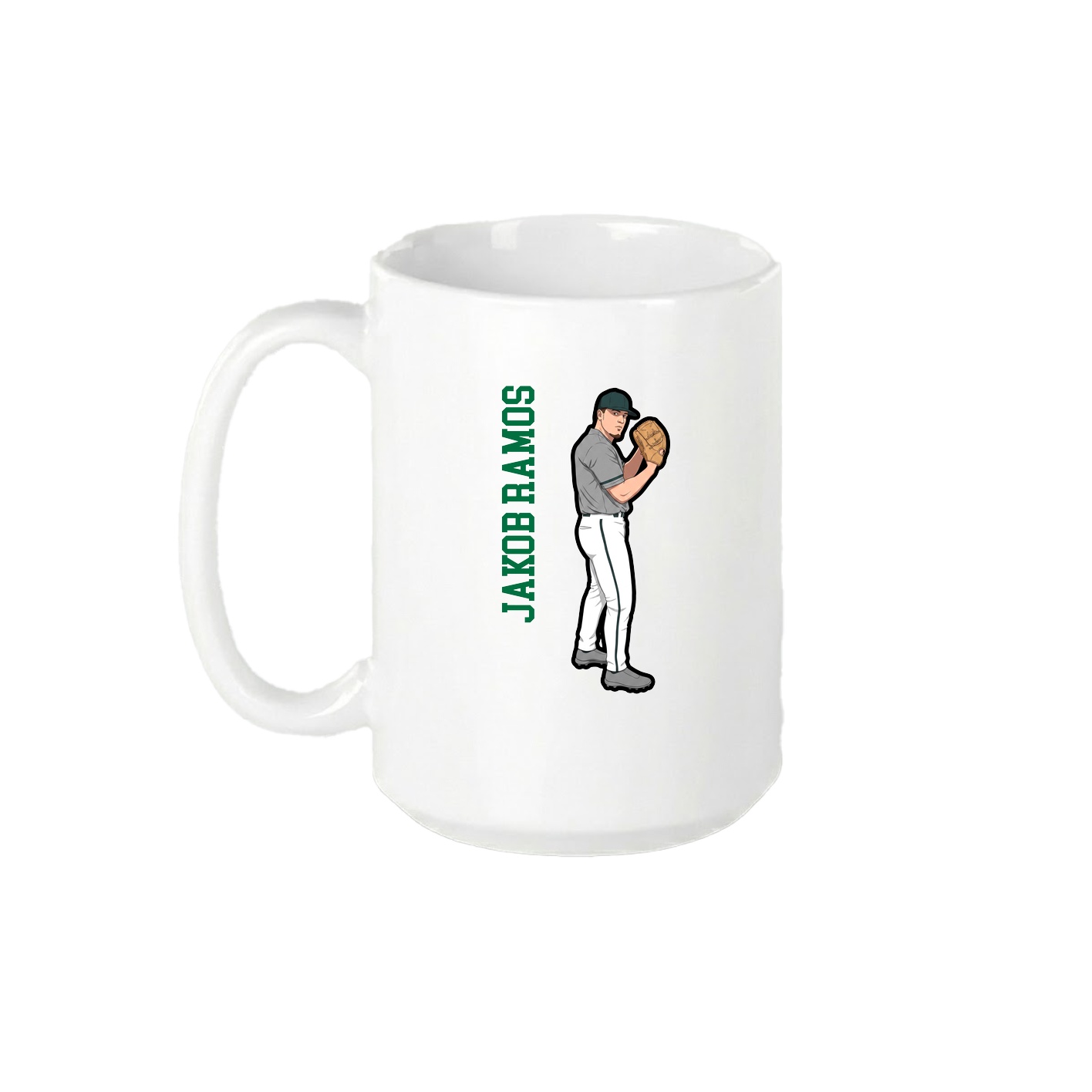 15oz Coffee Mug — Name Vertical in White
