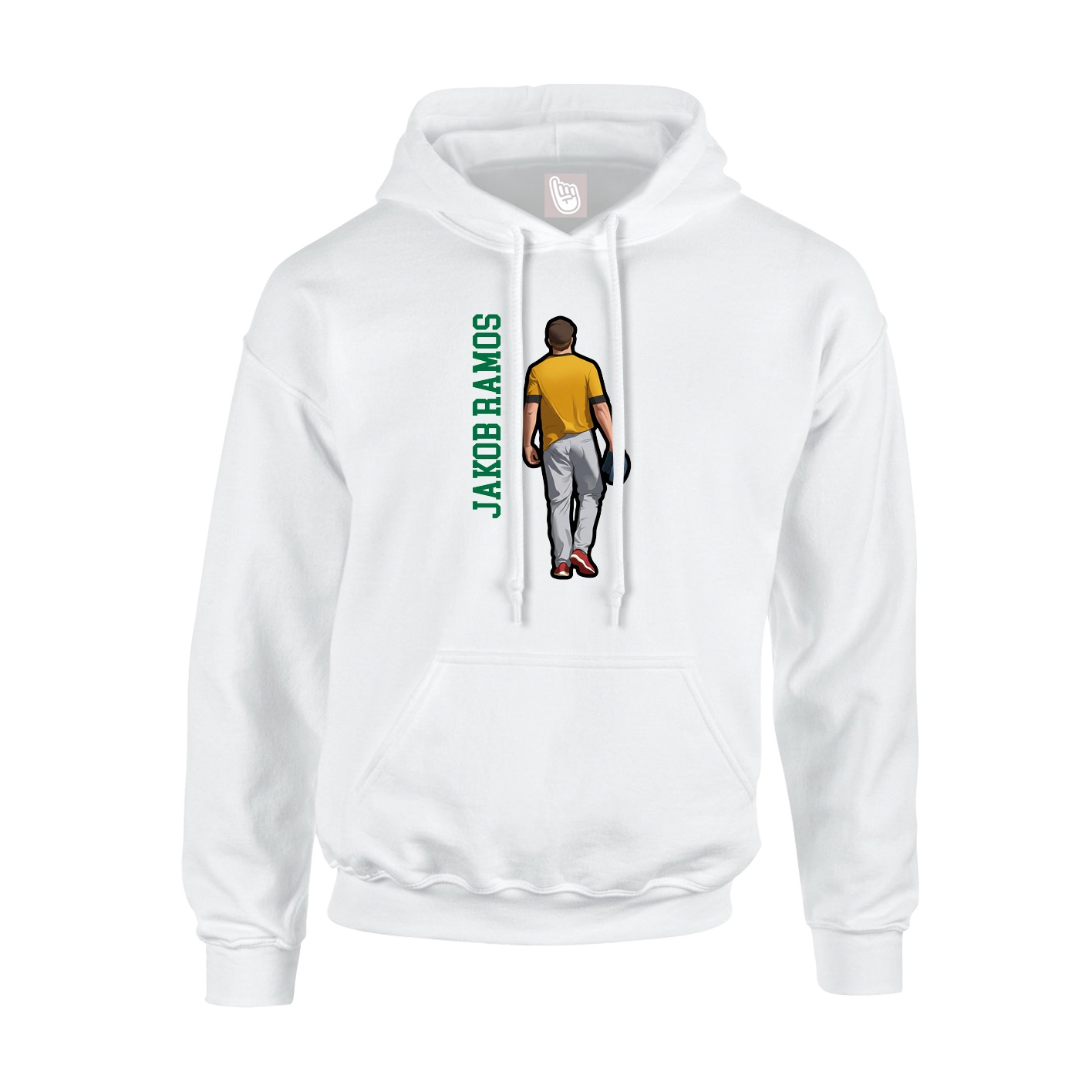 Hoodie — Name Vertical in White