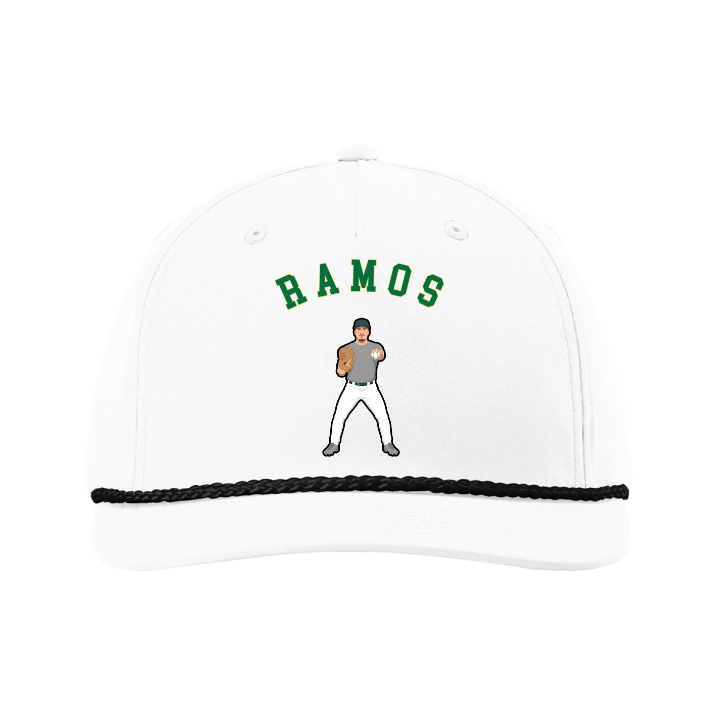 Five-Panel Classic Rope Cap — Shirsey Arch in White