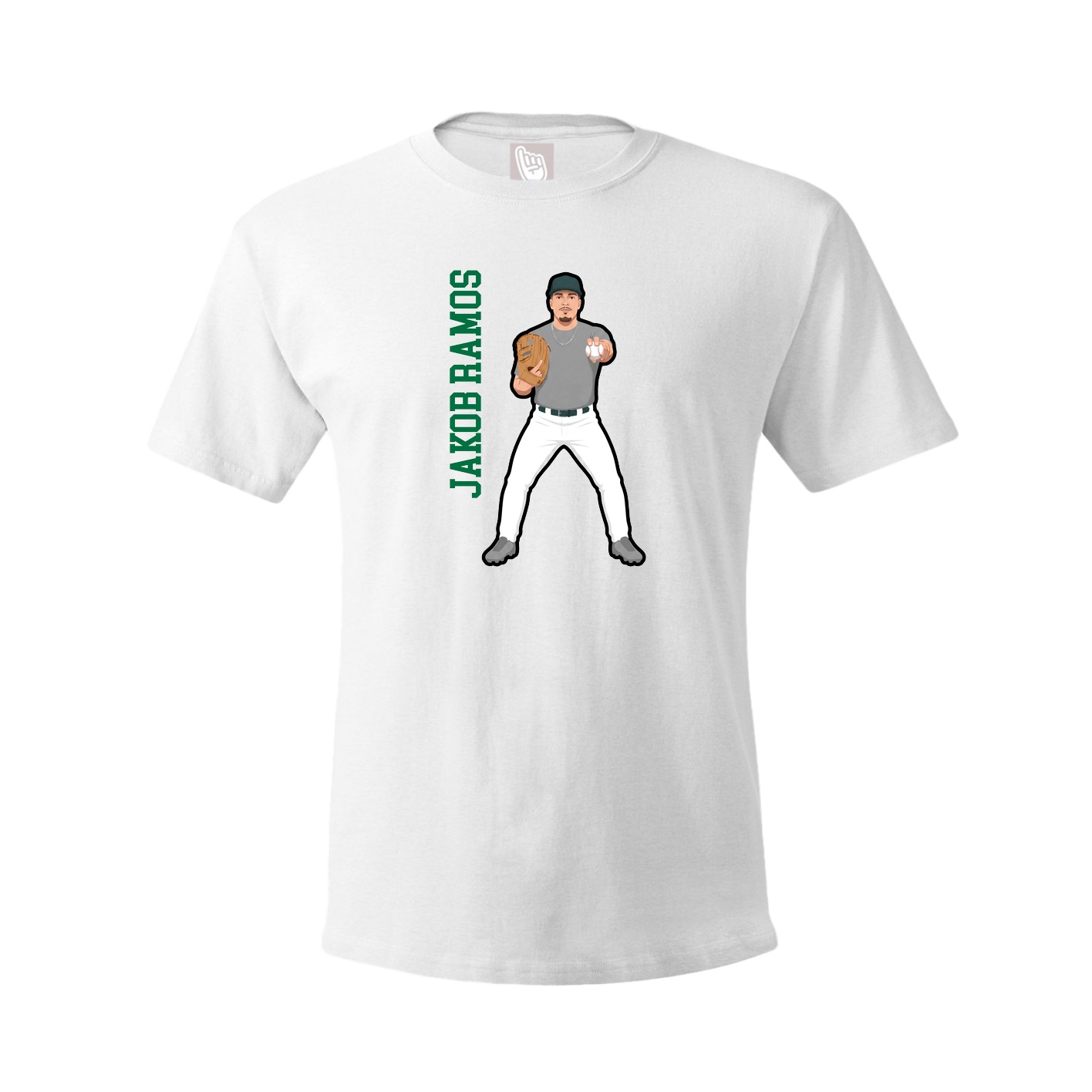 Tee — Name Vertical in White