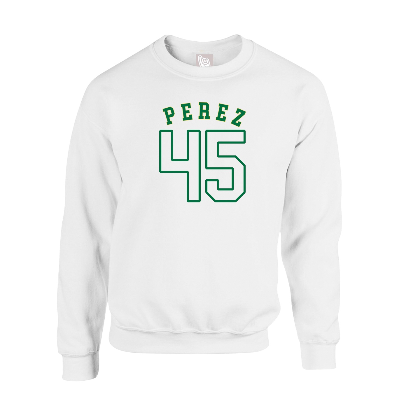 Fleece Crew — Shirsey Arch in White